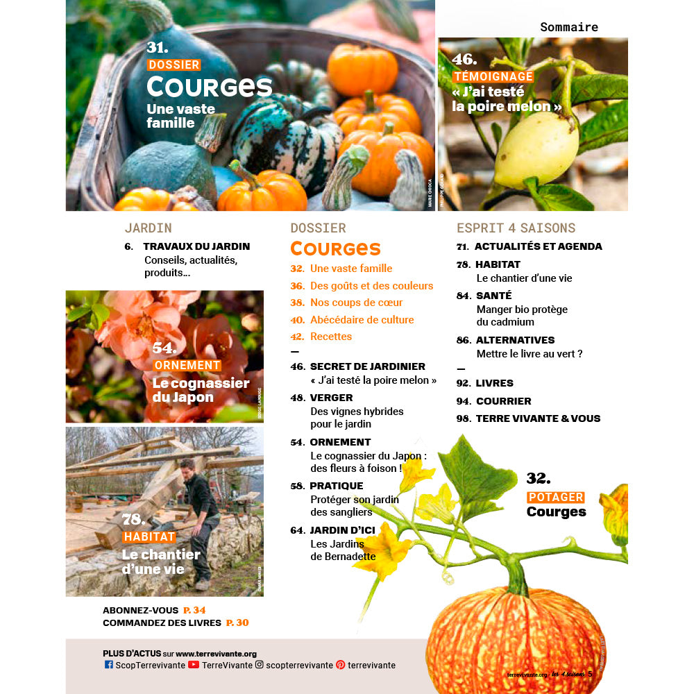 MAGAZINE 4 SAISONS - n°280 COURGES : DES GOÛTS ET DES COULEURS