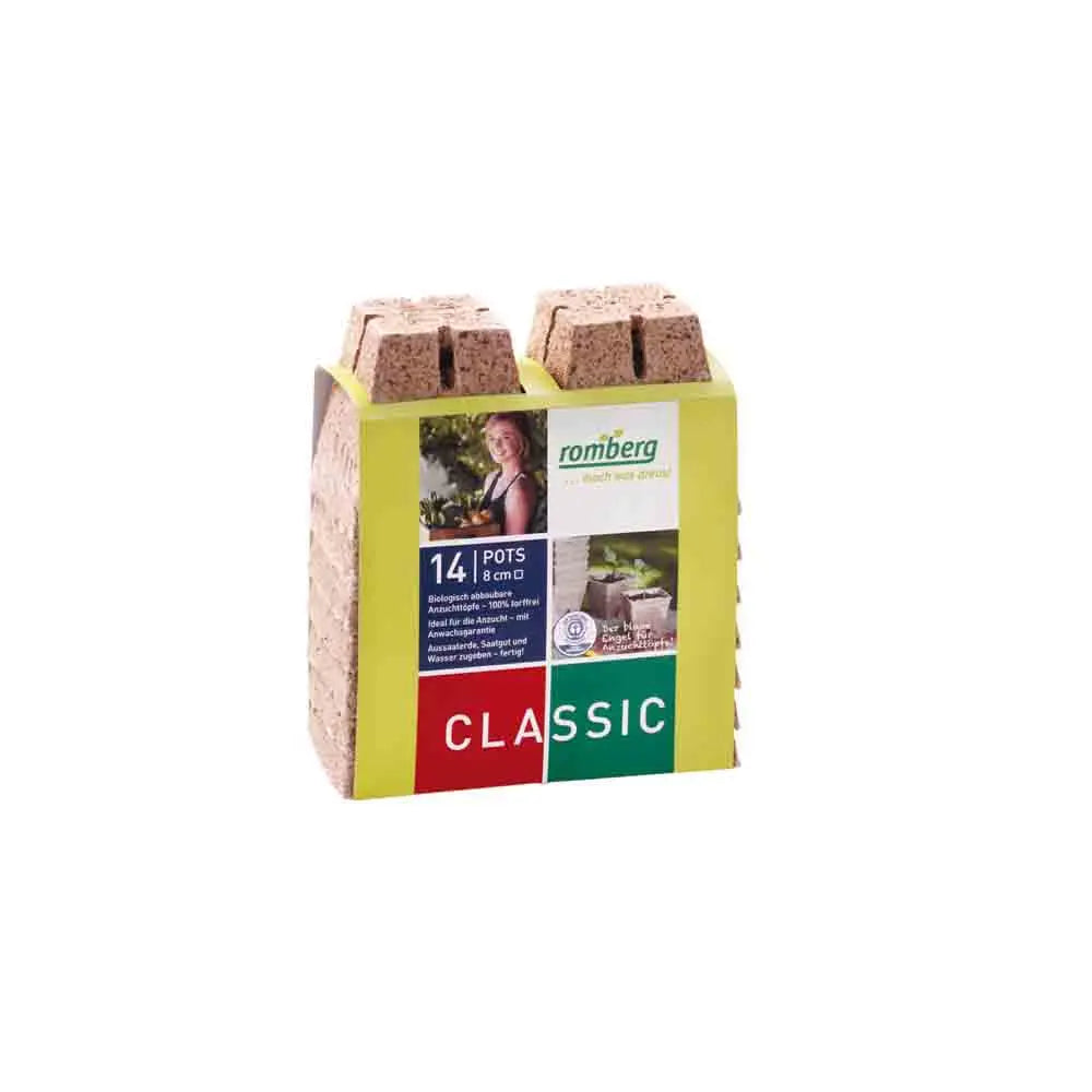 14 POTS CARRES BIODEGRADABLES EN FIBRE DE COCO 8 CM 