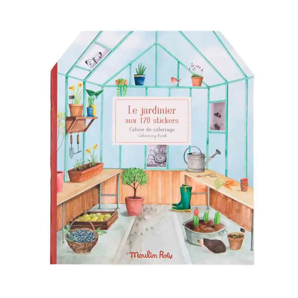 CAHIER STICKERS LE JARDINIER LE JARDIN DU MOULIN 