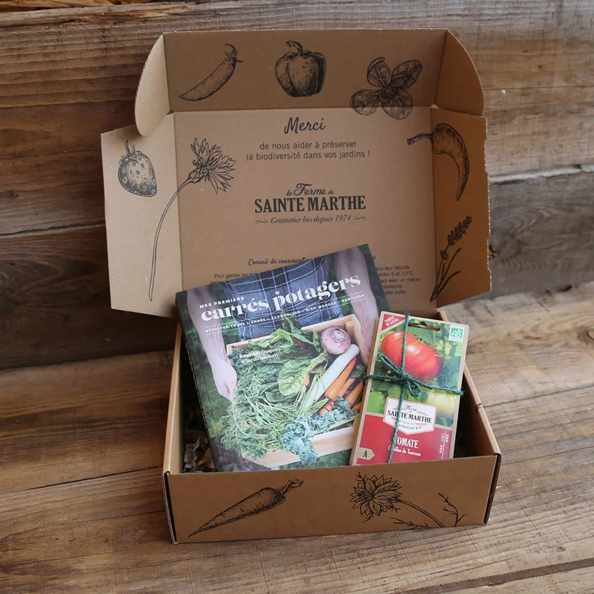 COFFRET MES PREMIERS CARRES POTAGERS ET 10 VARIETES 